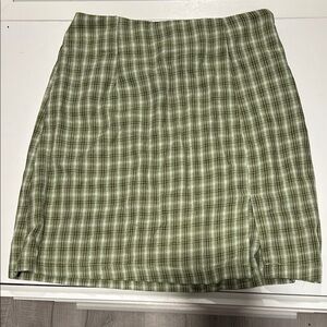 Princess Polly Green Checkered Mini Skirt